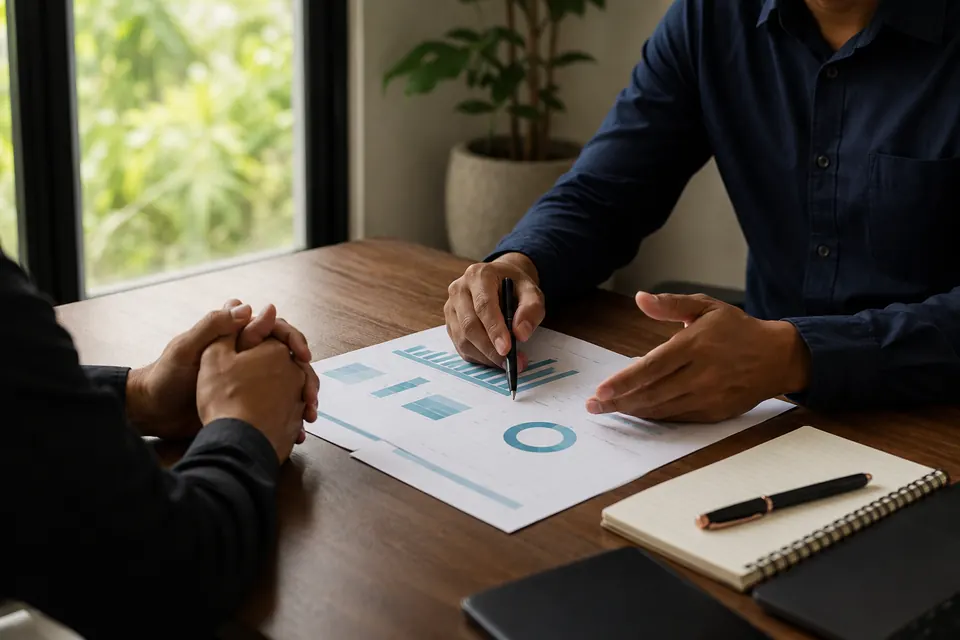 Business performance discussion supported by financial reports