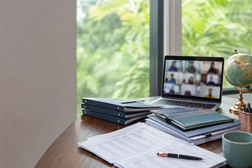 Remote bookkeeping workspace supporting international businesses